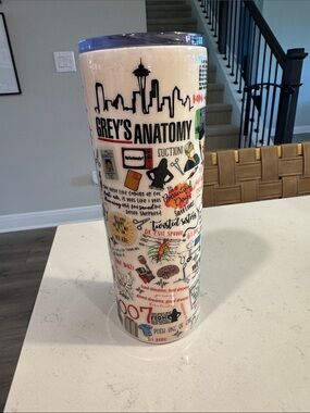 Grey's Anatomy White Illustrated Travel Tumbler with Lid